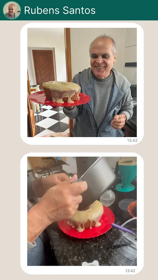 Aluna mostrando preparo sem glúten feito na Imersão